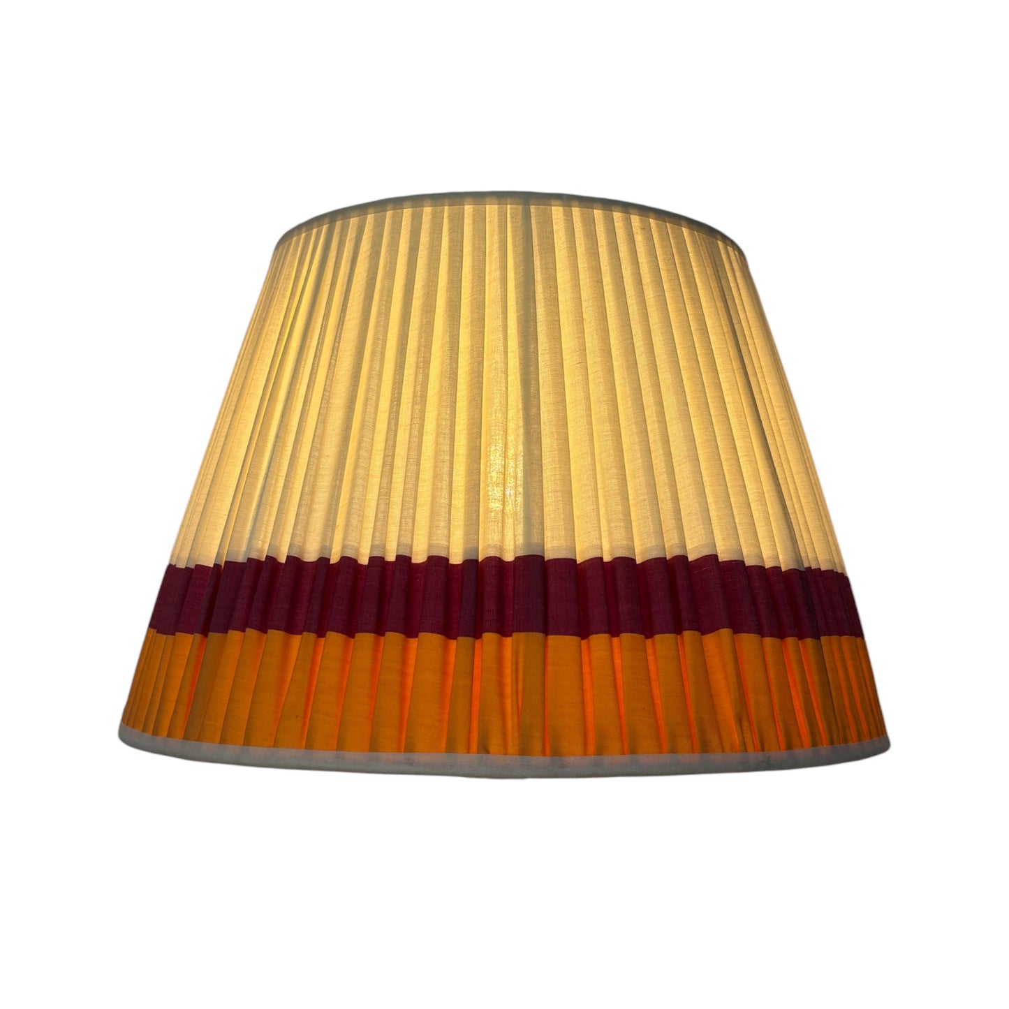 Radiant red and orange lampshade lit