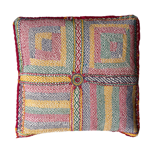 Banjara squares rainbow cushion