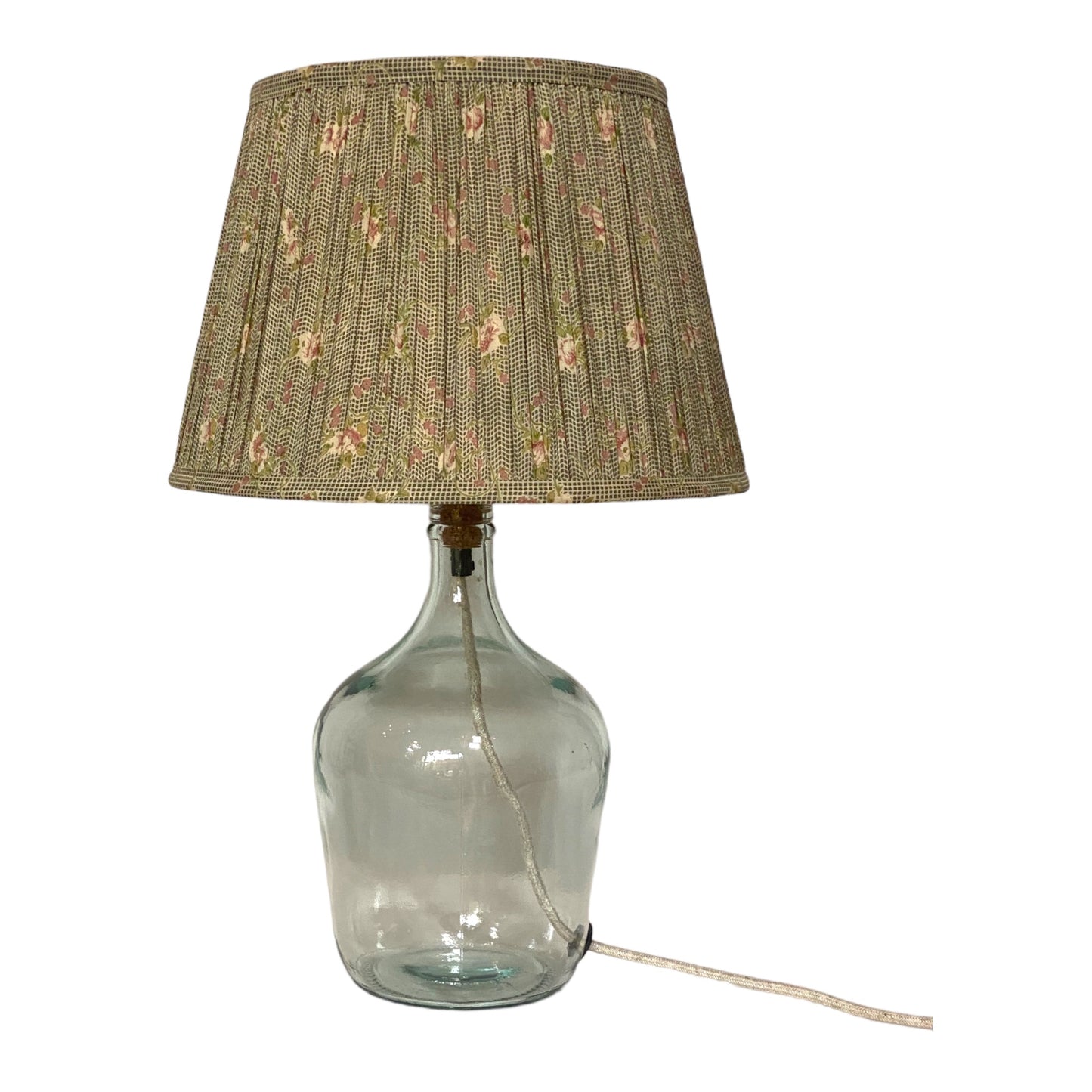 Recycled glass bottle lamp clear