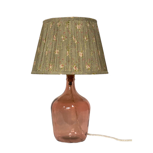 Glass bottle lamp base pink