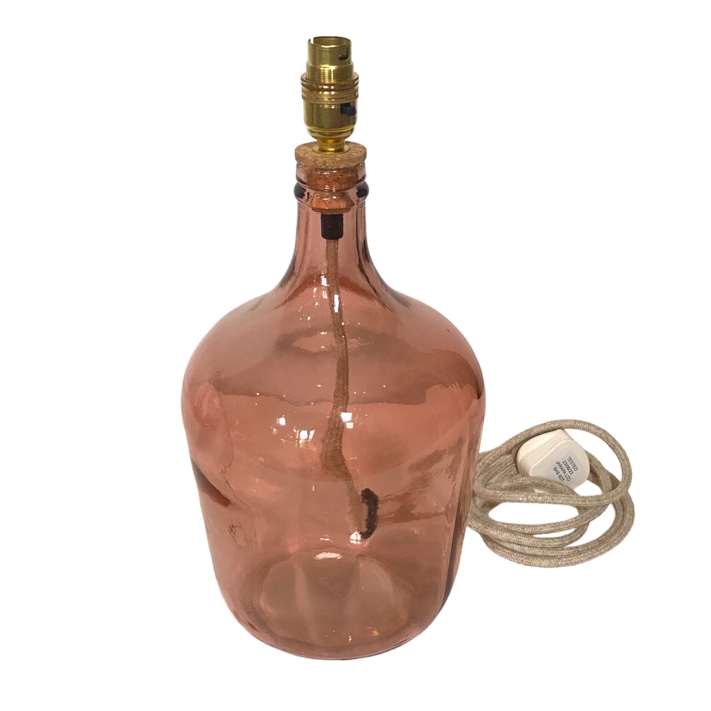 Recycled glass lamp pink
