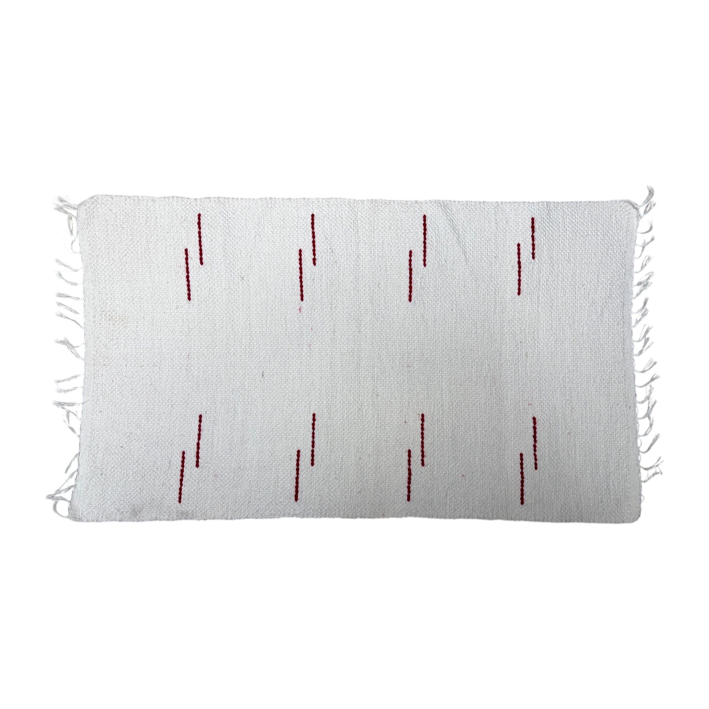 Red Running Stitch Bath Mat