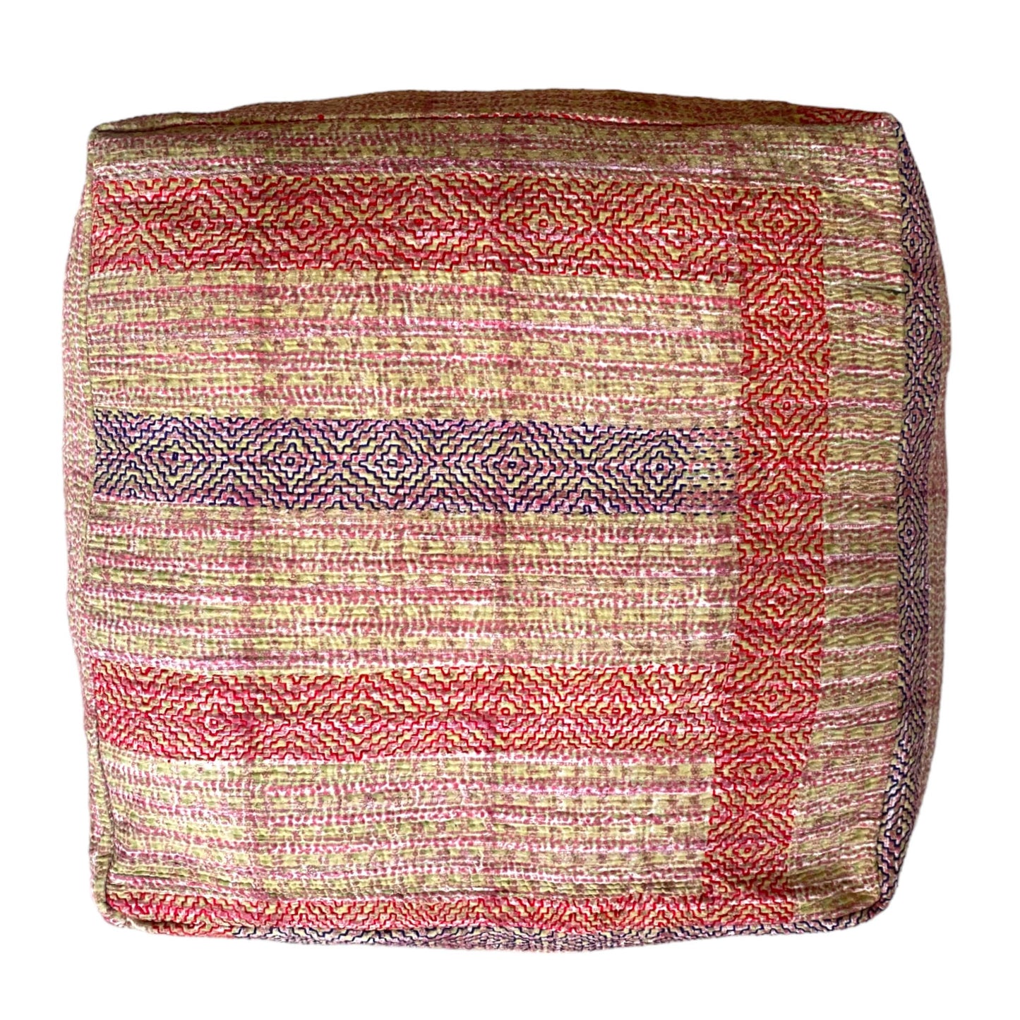 Blue and red floor cushion