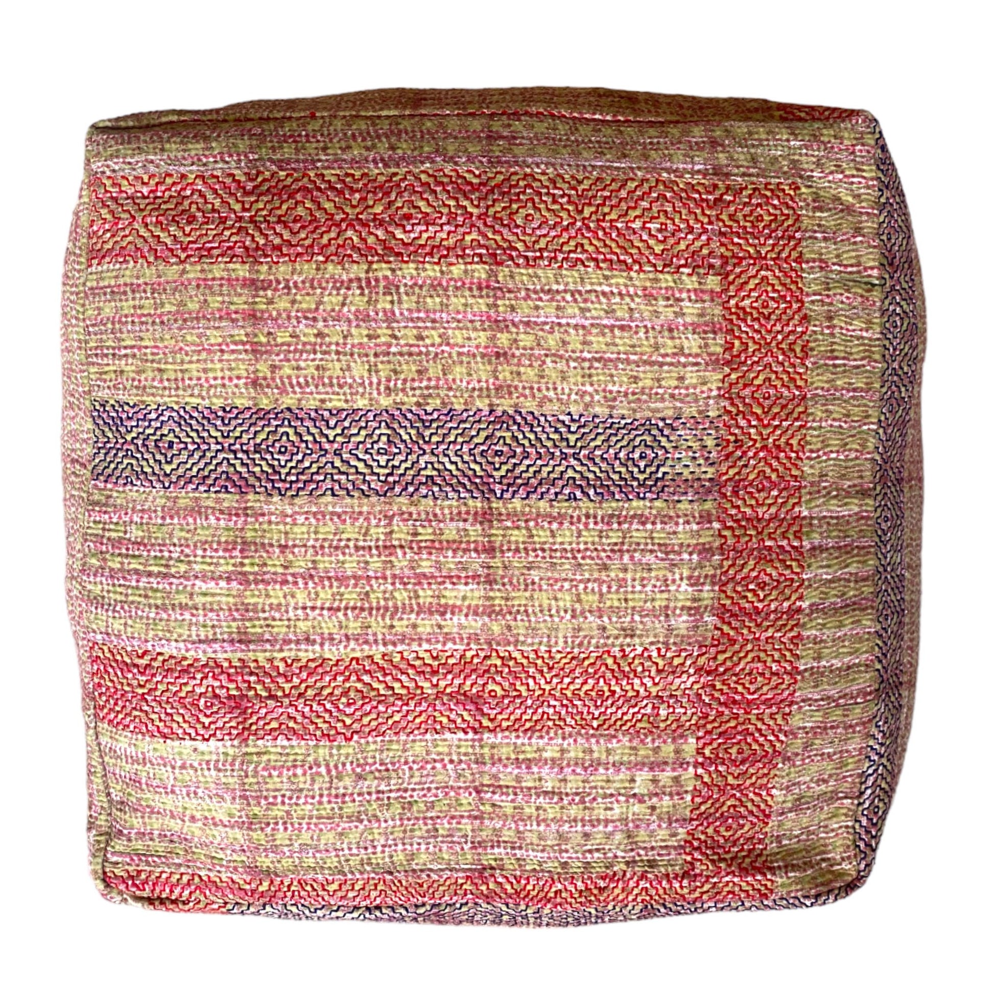 Blue and red floor cushion