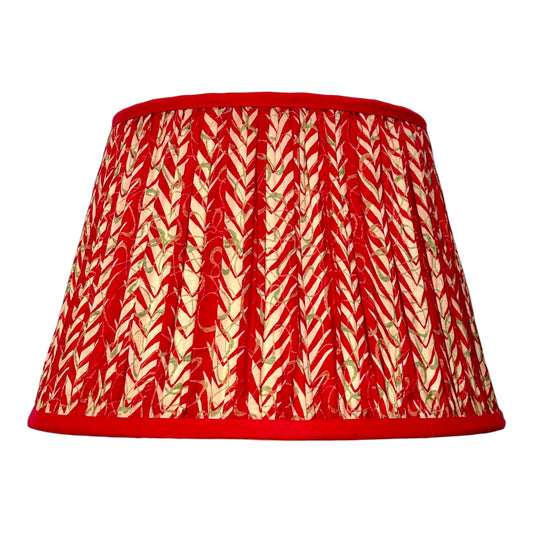 Red chevron silk lampshade small