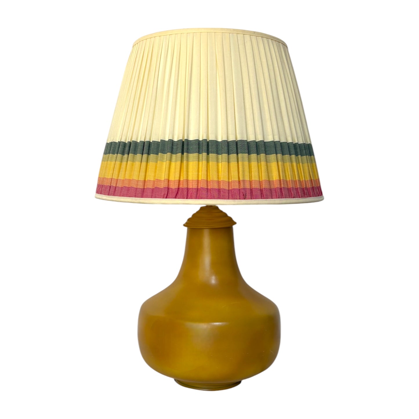 Pink saffron and green keralan cotton lampshade