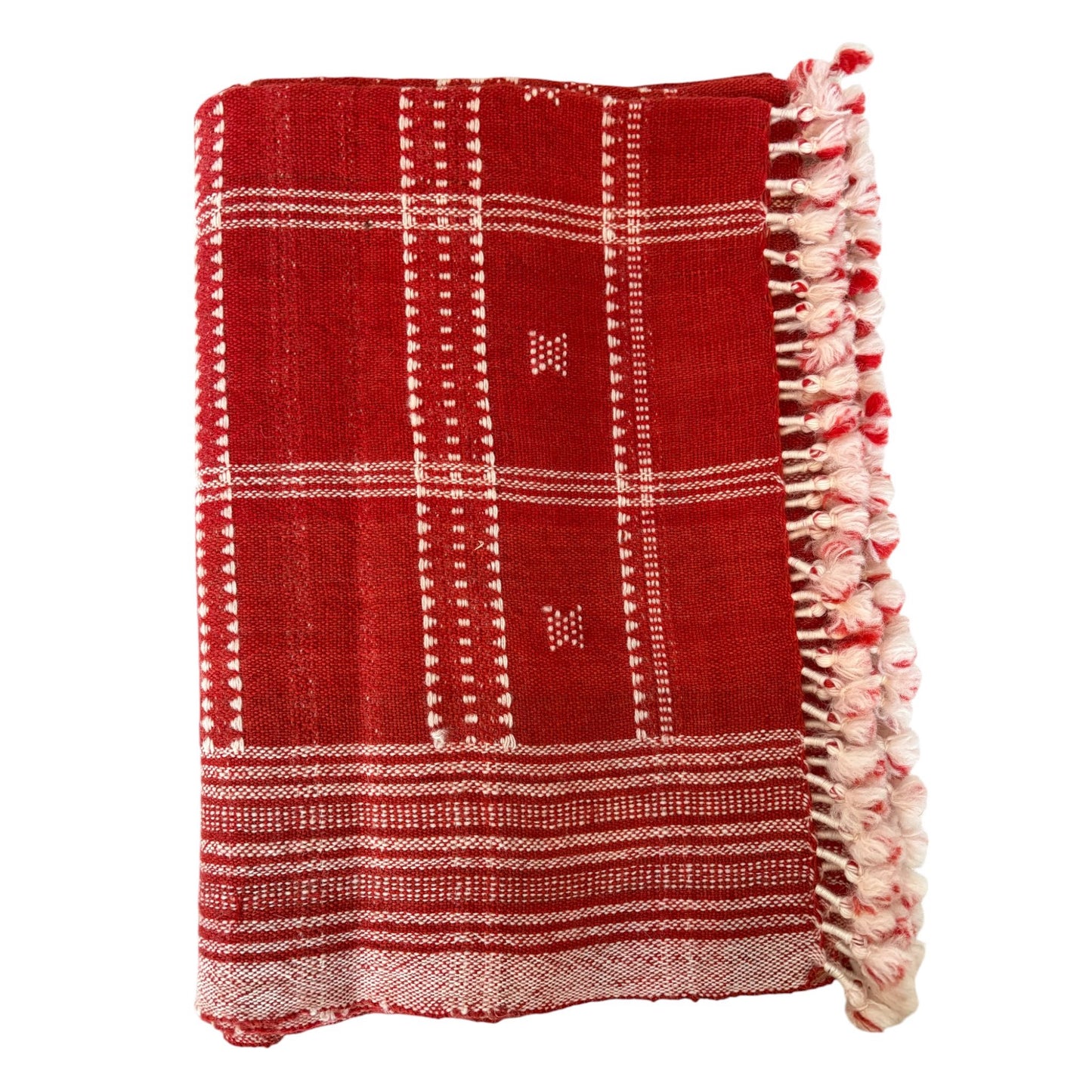 Red woollen throw