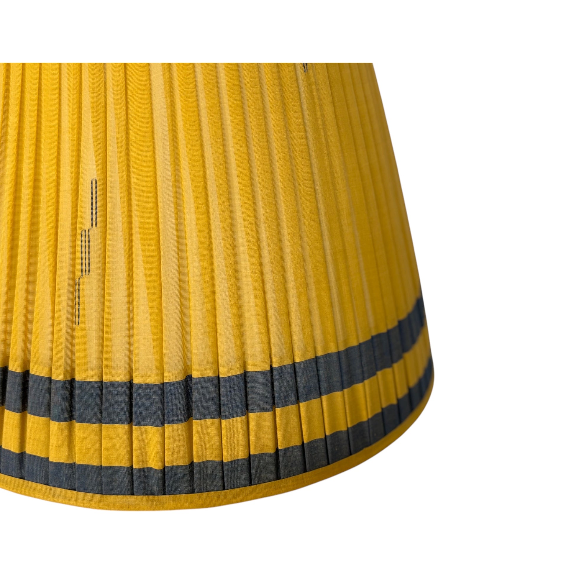 Saffron blue lampshade close up