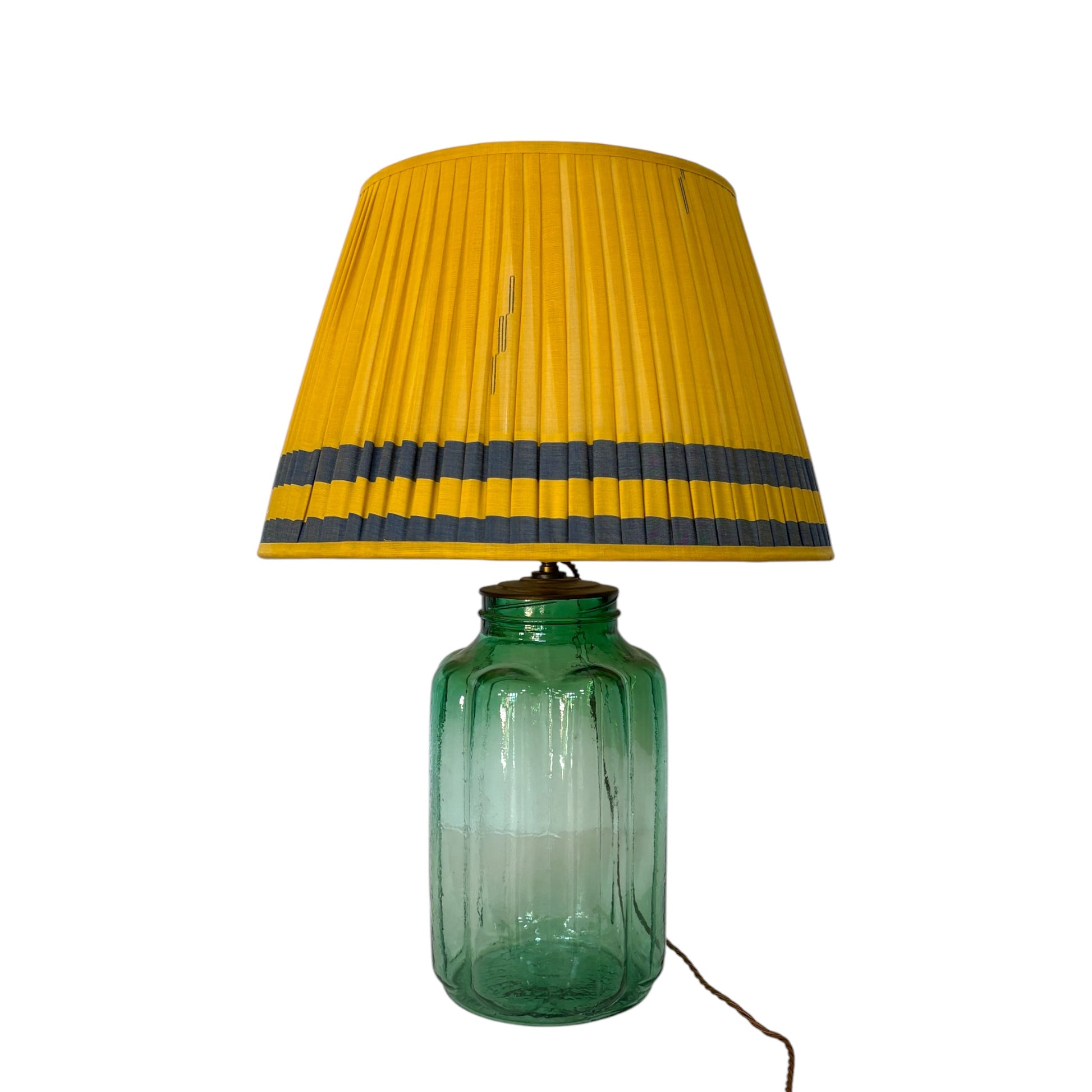 Saffron lampshade on jelly lamp base