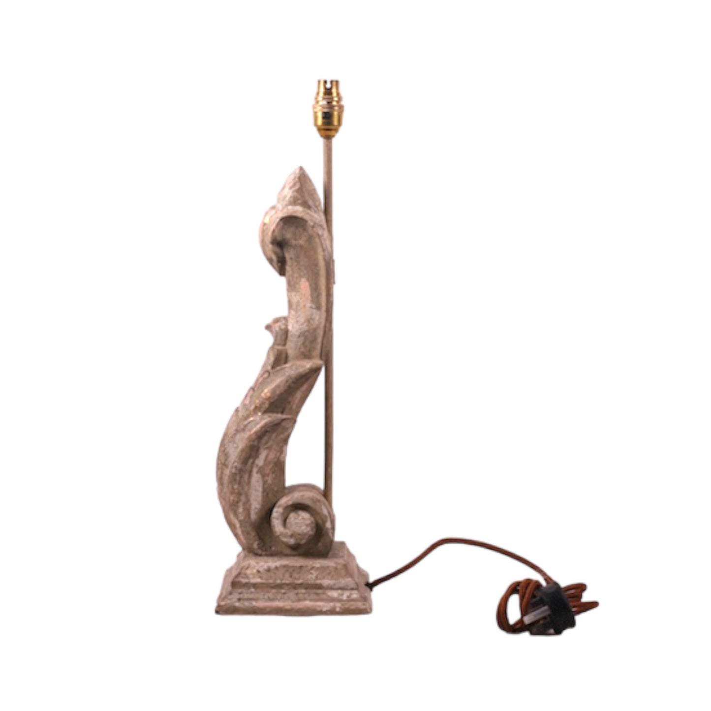 Scroll table lamp side view