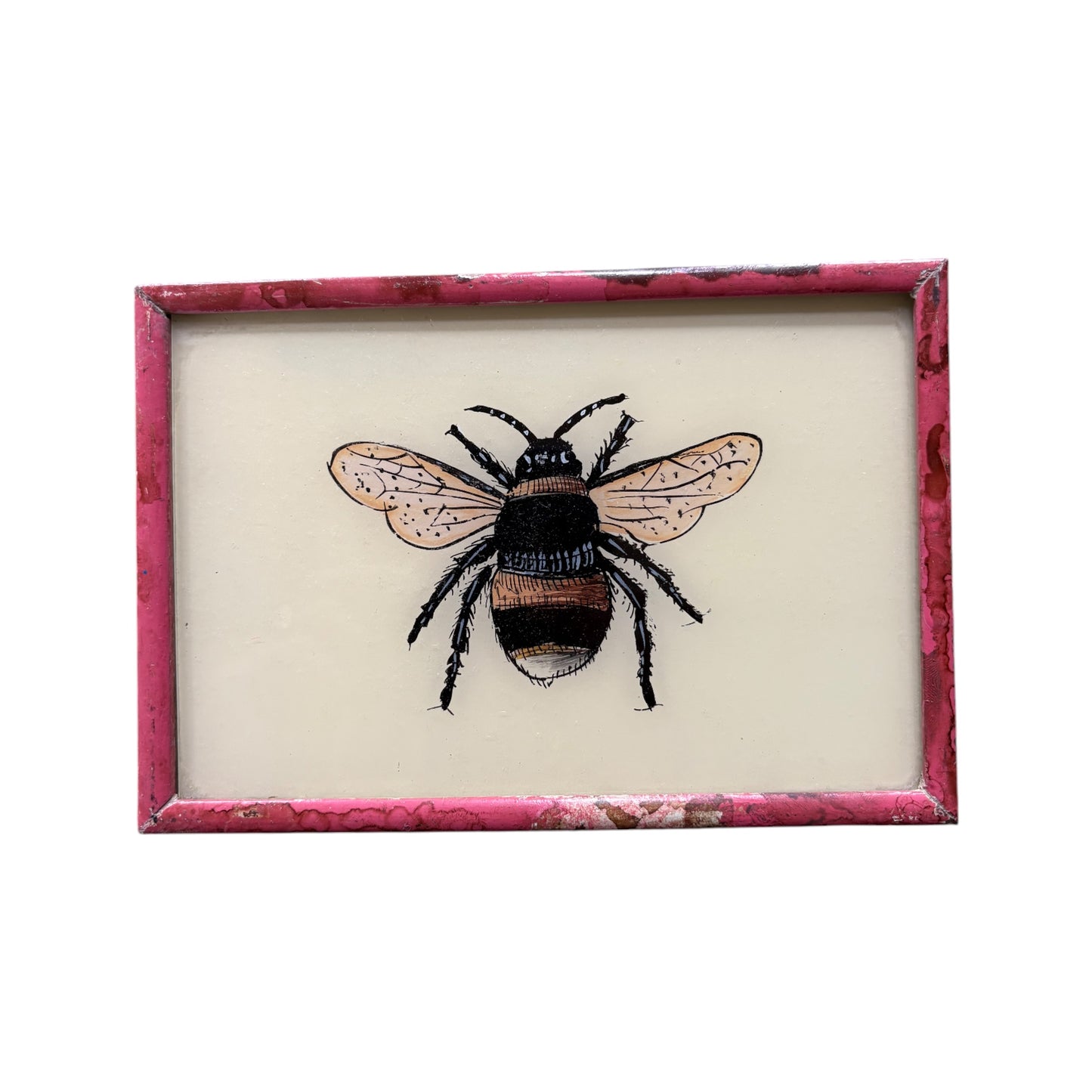 Small Bee Glass painting