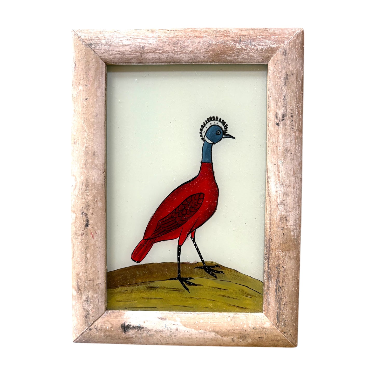 small bird glass painting