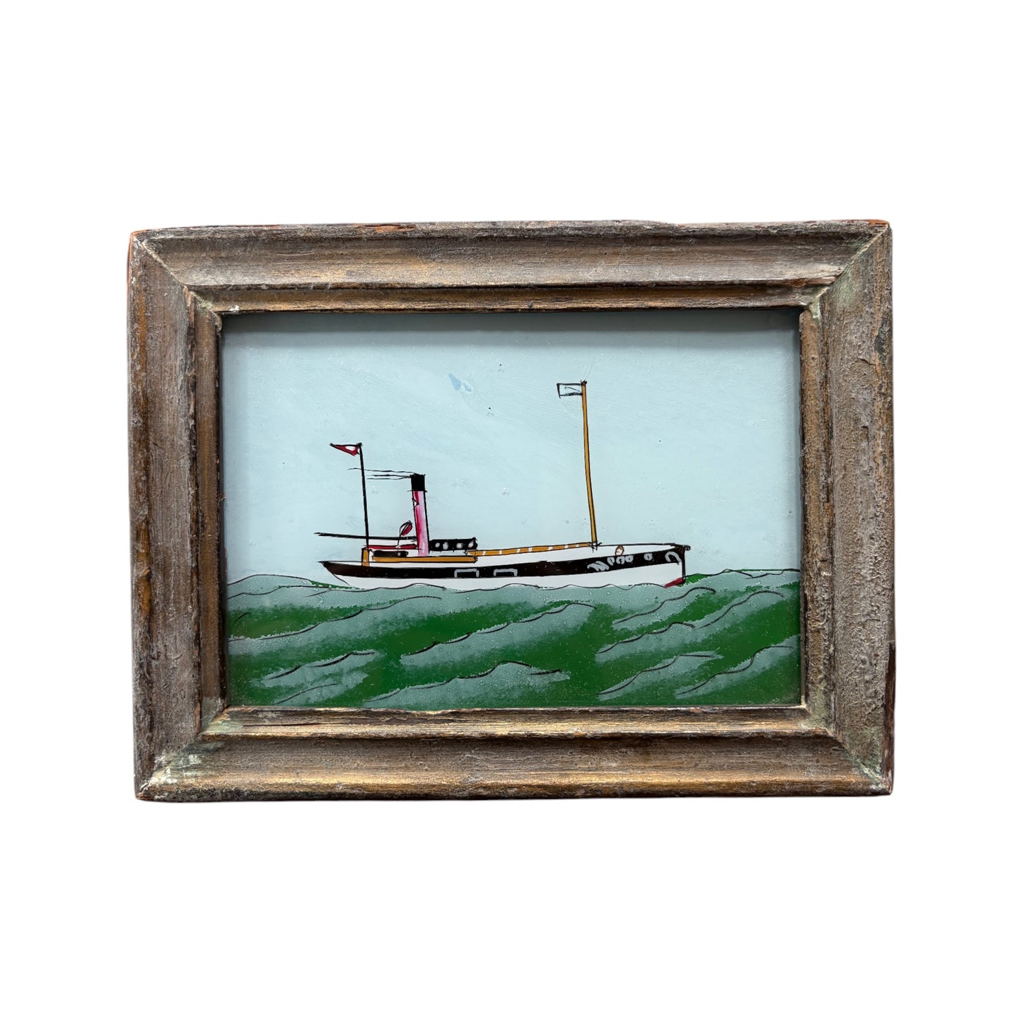 Small boat glass painting