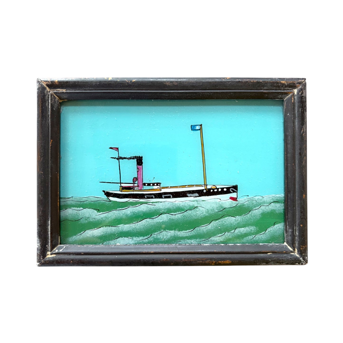 Small boat glass painting