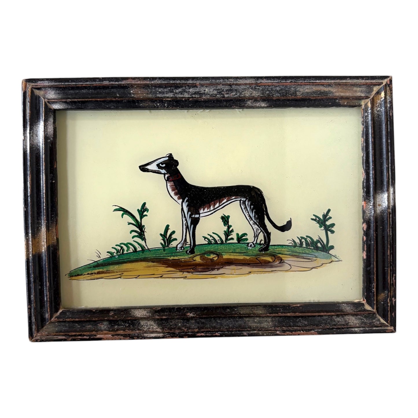 Small dog glass painting