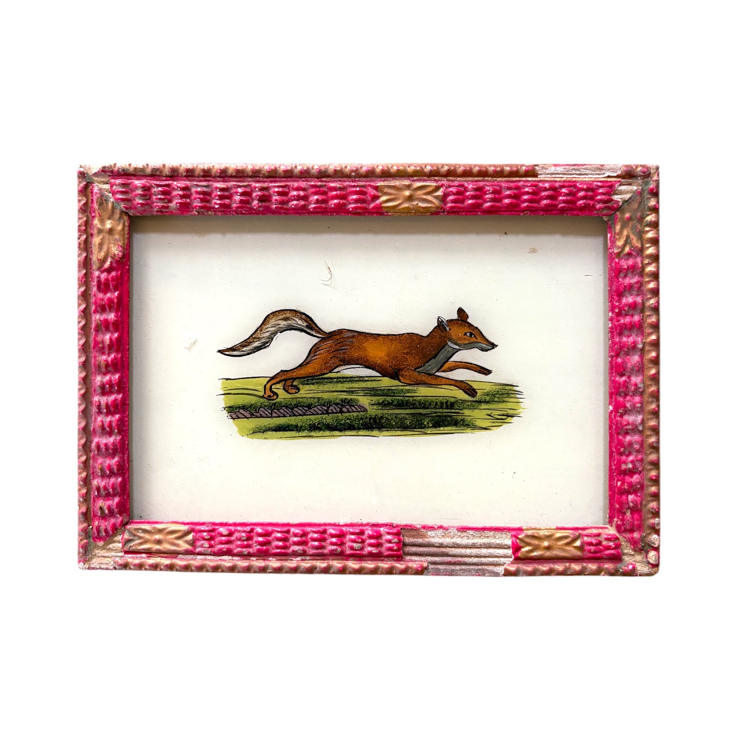 small fox glass painting