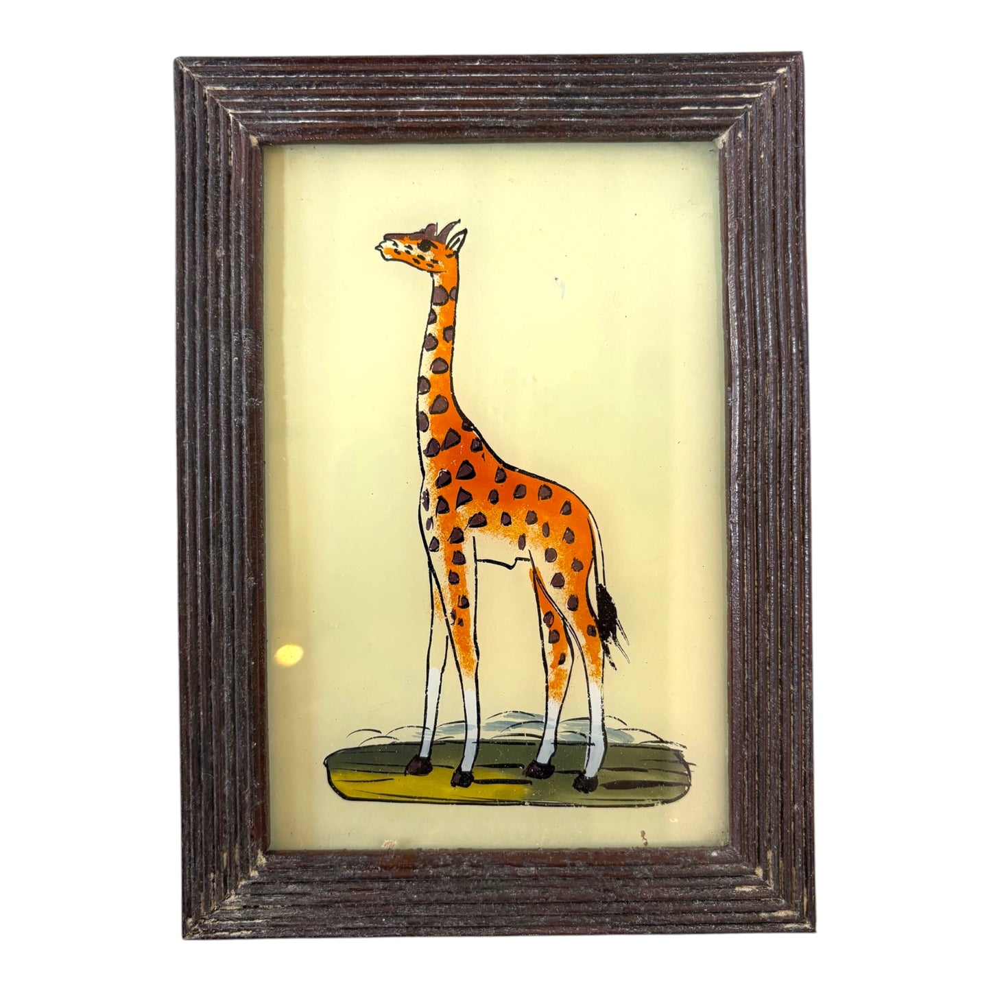 Small giraffe glass painting