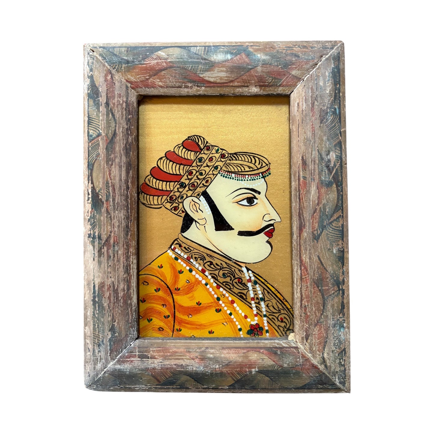 Small indian faces glass painting