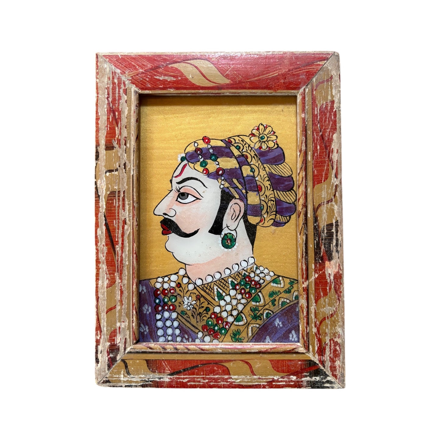 Small indian faces glass painting