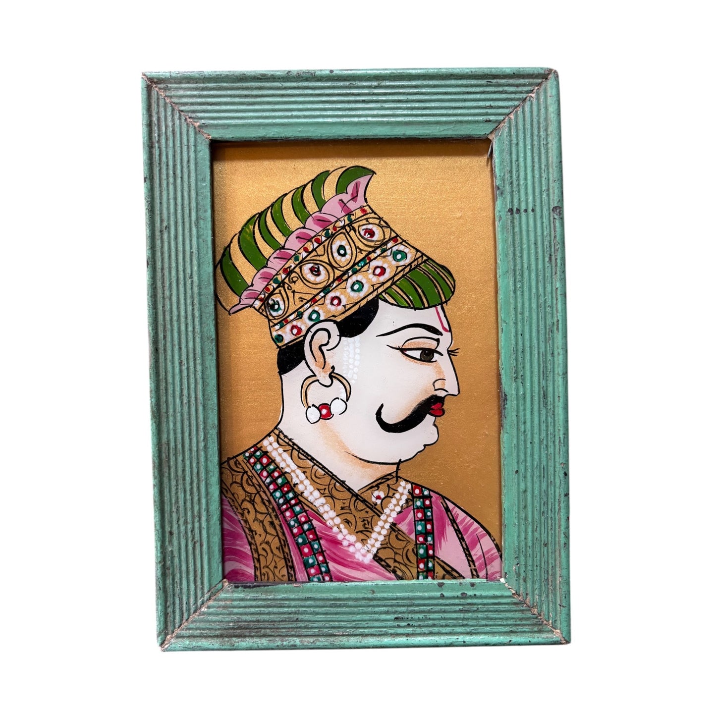 Small Indian faces glass painting