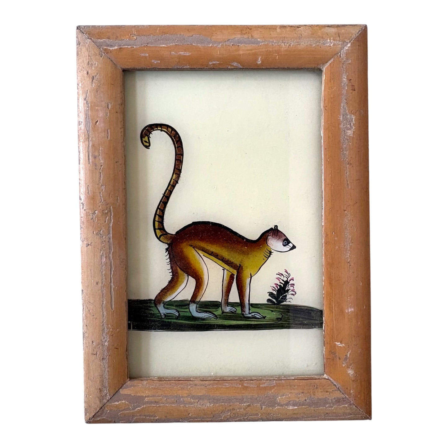 Small racoon glass painting