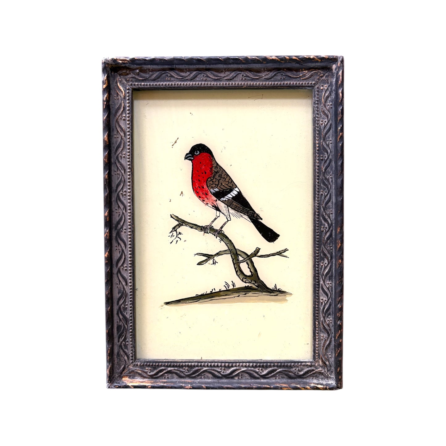 Small songbird glass painting