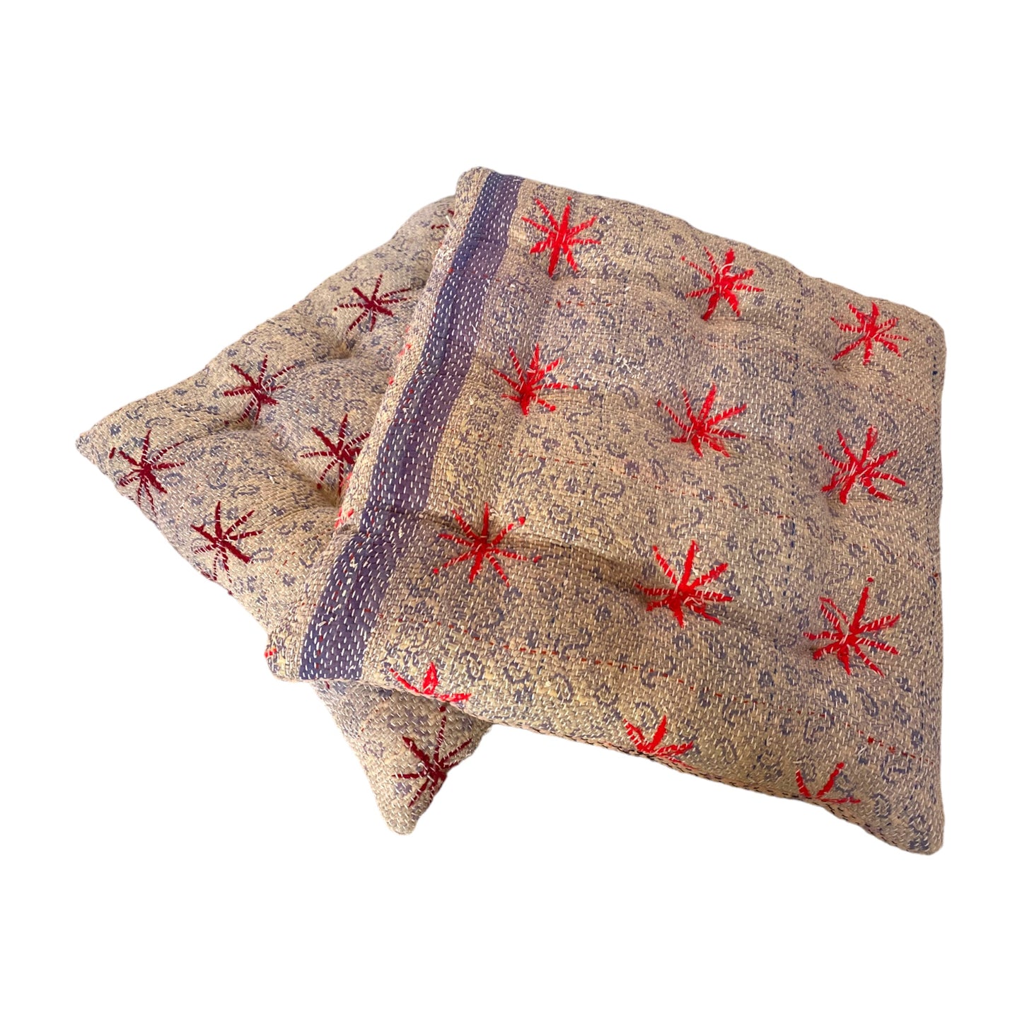 Set of 2 kantha seat pads