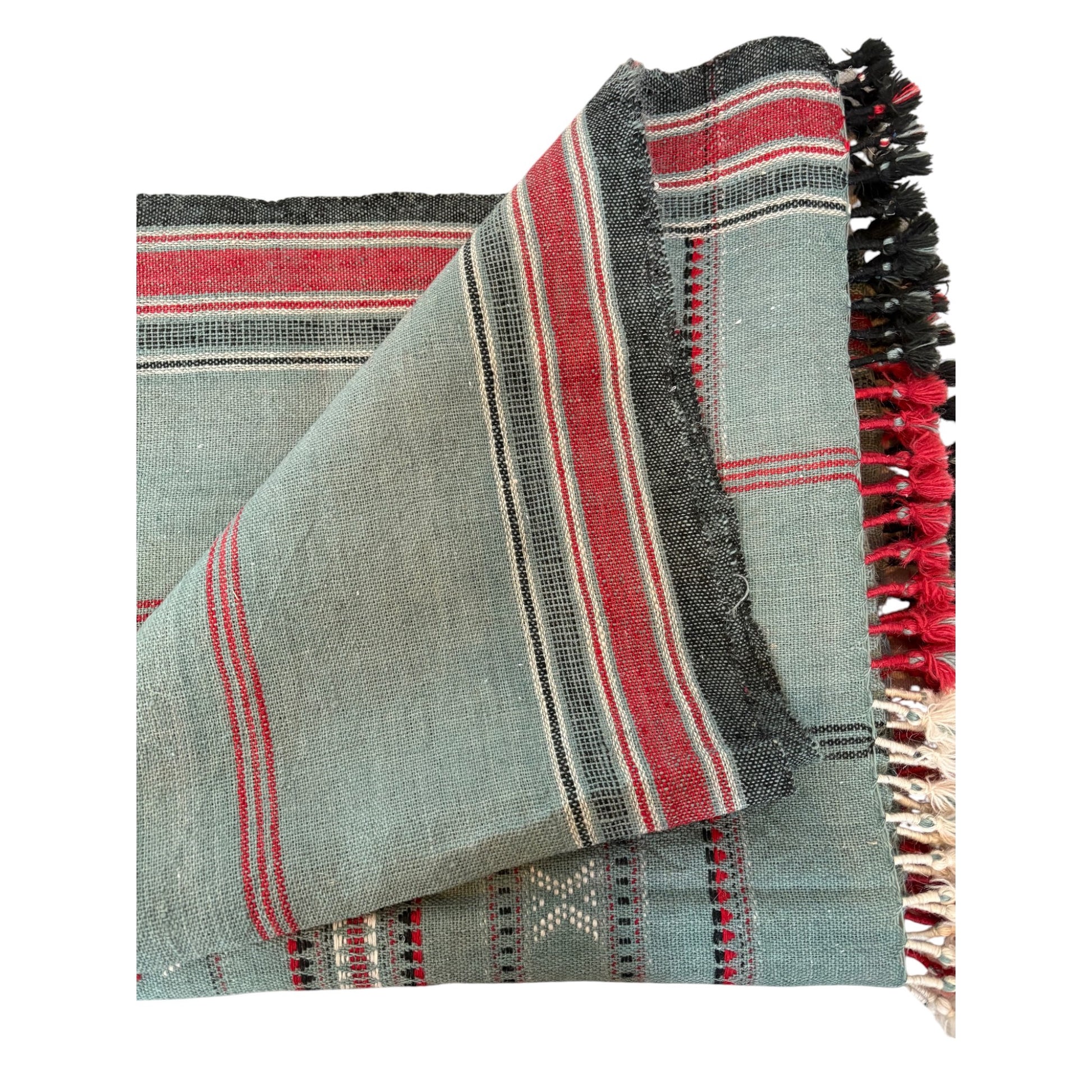 Blue woollen throw