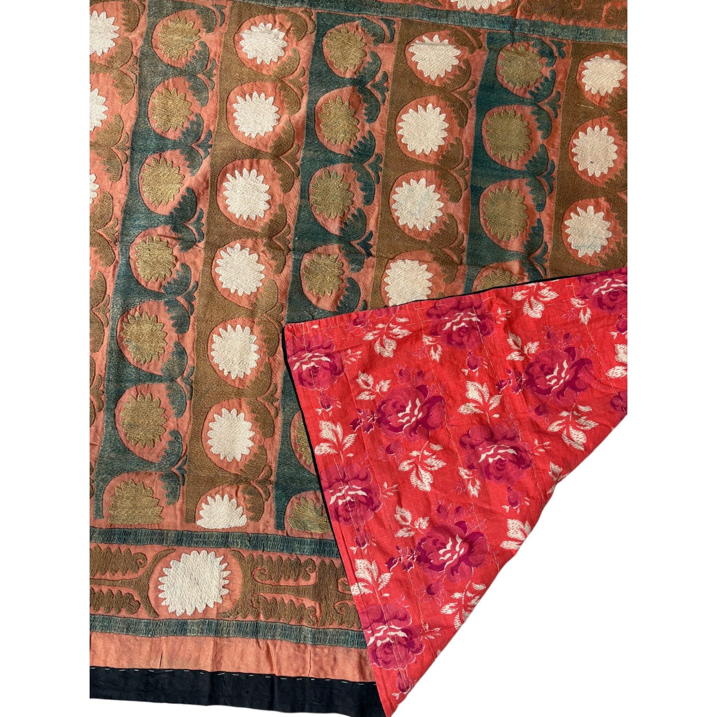 Suzani square showing the backing fabric
