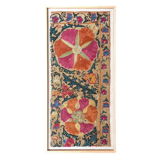 vintage uzbek suzani fragment framed