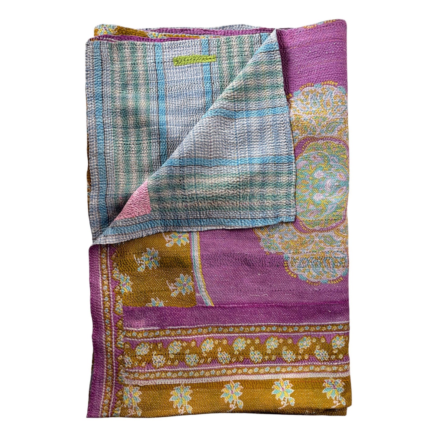 Turmeric kantha quilt