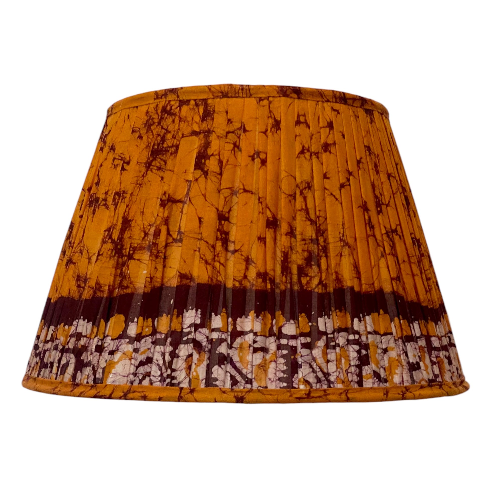 Orange batik vintage sari lampshade