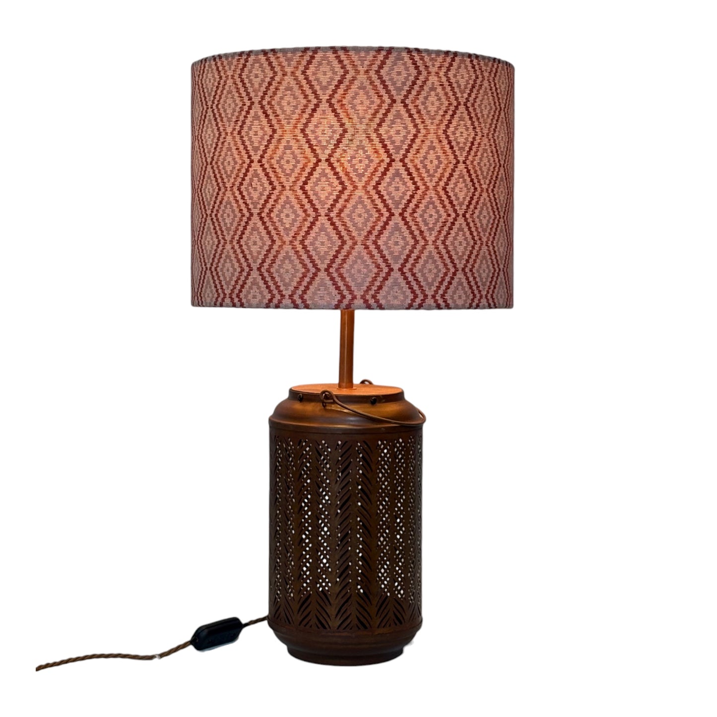 Win blush lampshade lit