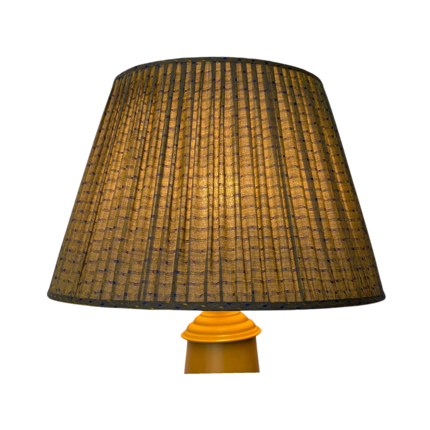 yellow and blue lampshade lit