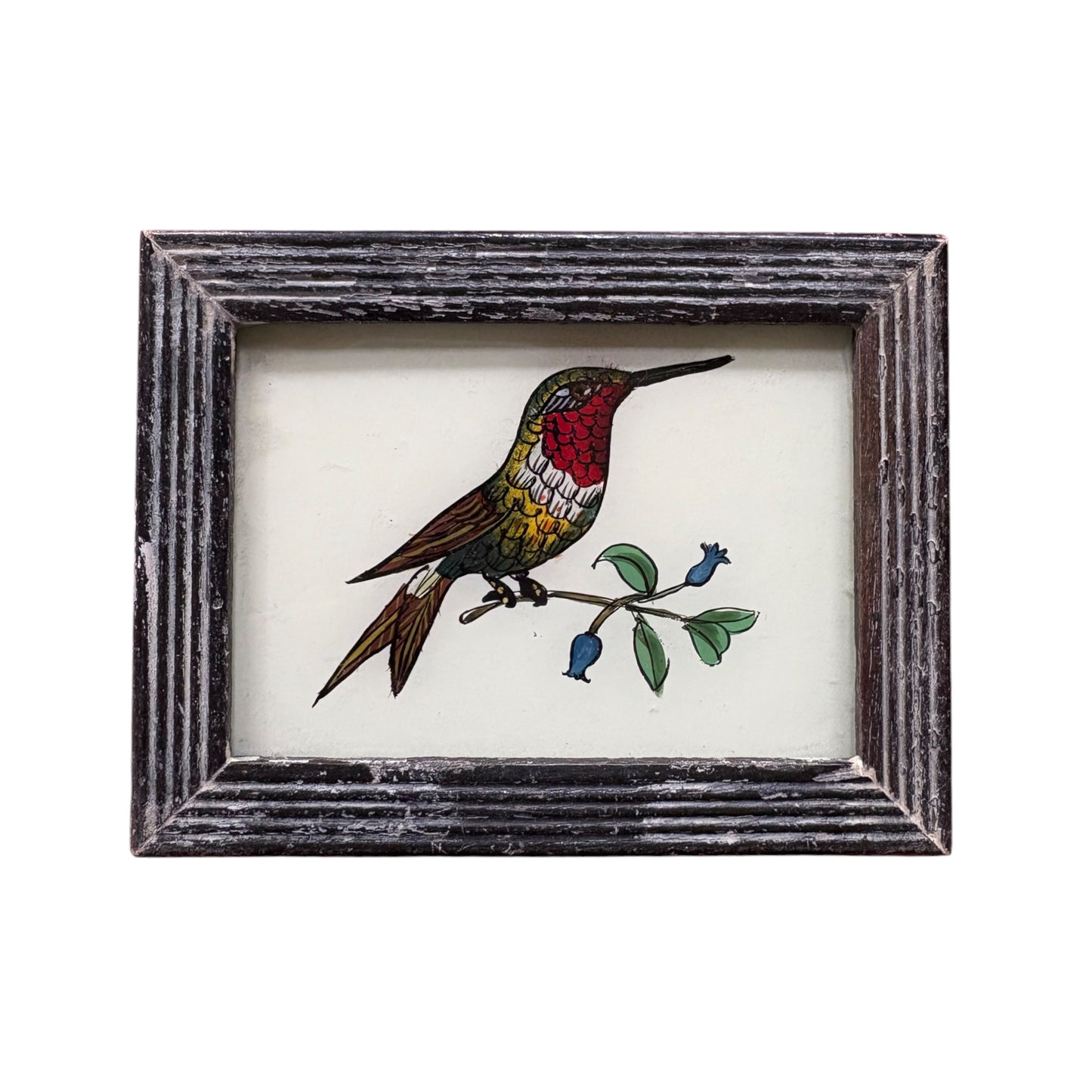 Mini hummingbird glass painting