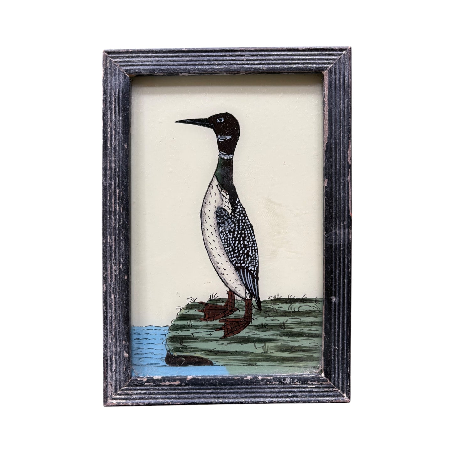 Small bird glass painting
