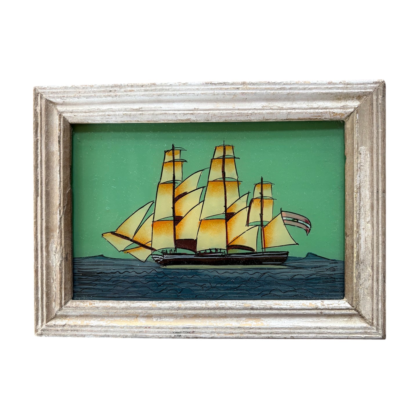 Small Boat Glass Painting