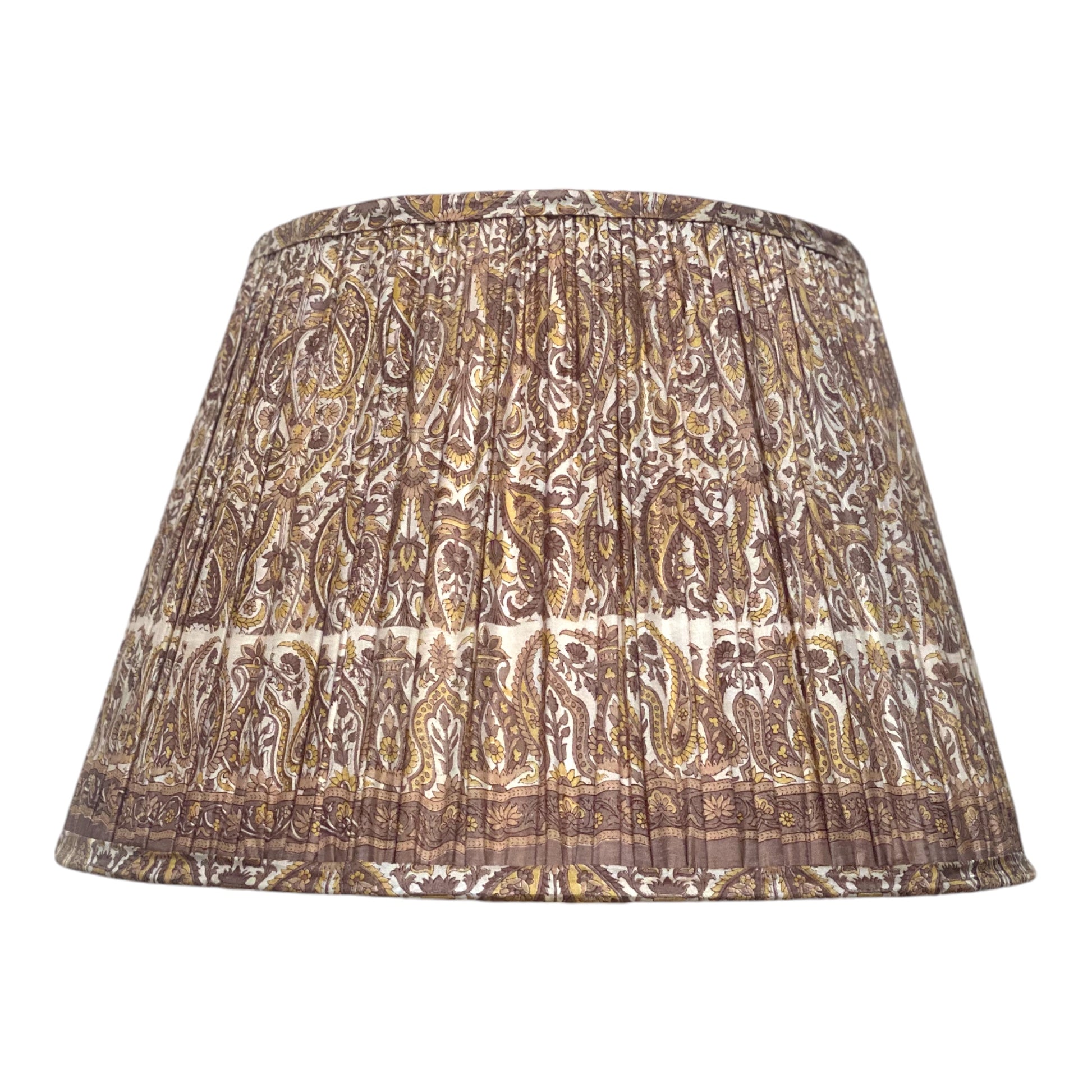 Yellow and grey paisley lampshade