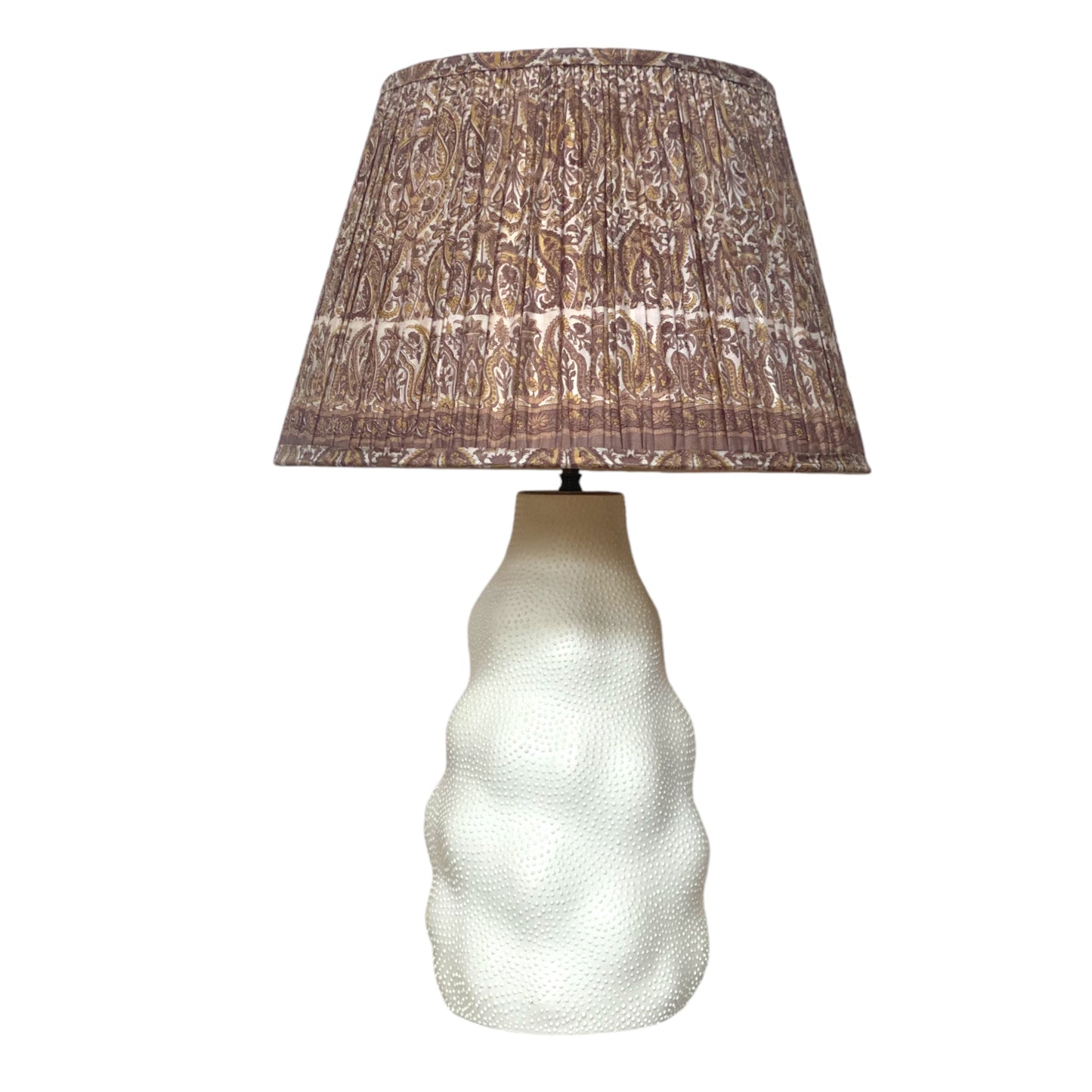 Yellow and grey paisley sari lampshade