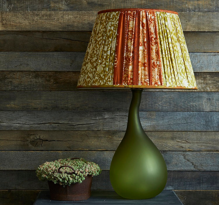 Aakriti Glass Lamp Base Green