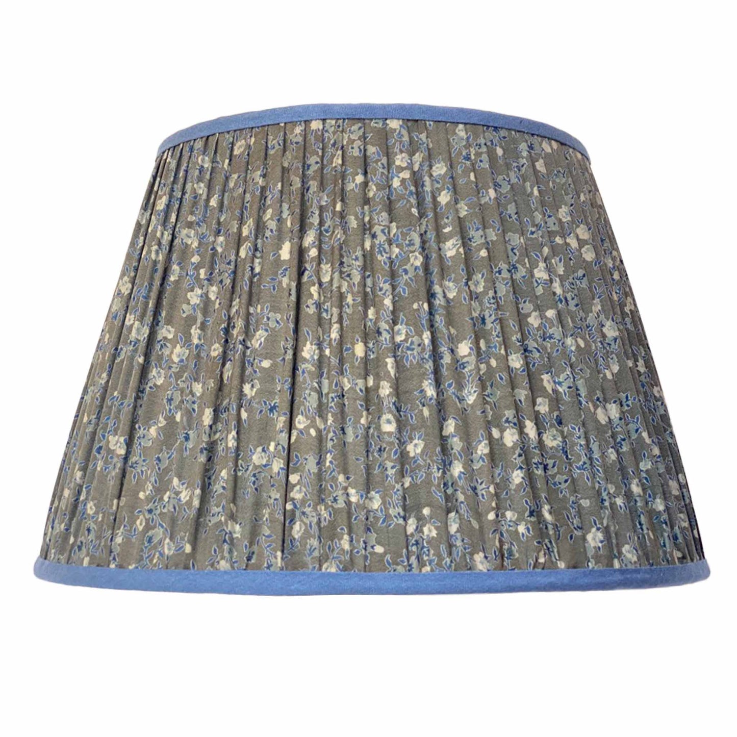 Air force blue paisley vintage silk sari lampshade cutout