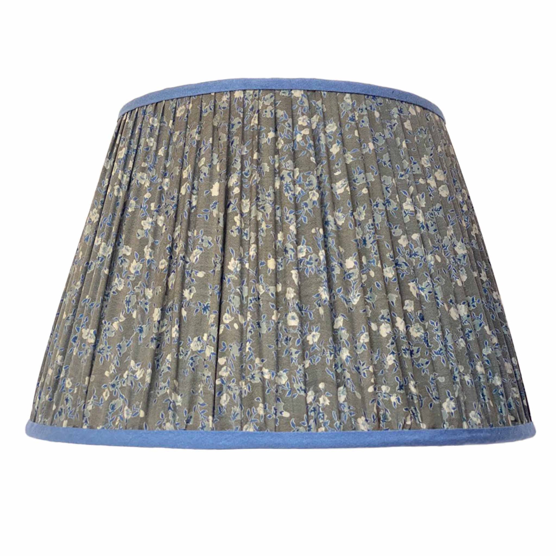 Air force blue paisley vintage silk sari lampshade cutout