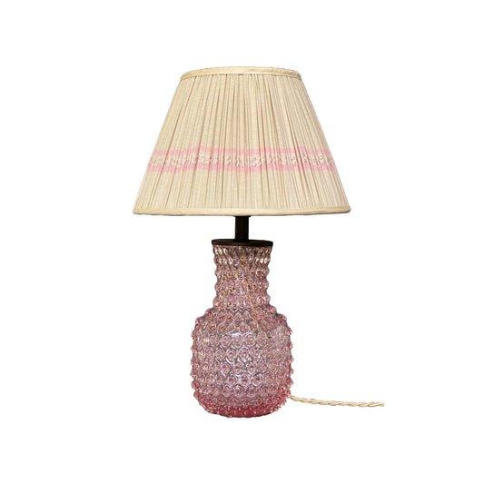 Anika Pink Hobnail Glass Lamp Base