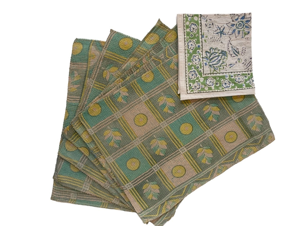 Aqua Vintage Kantha Placemats