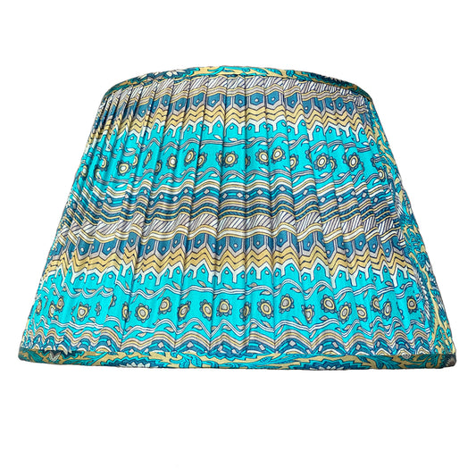 Azure and stone paisley with pallu silk Lampshade