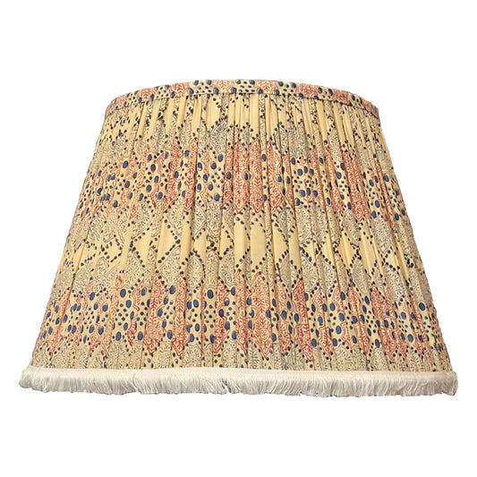Bagru fringed block print cotton Lampshade