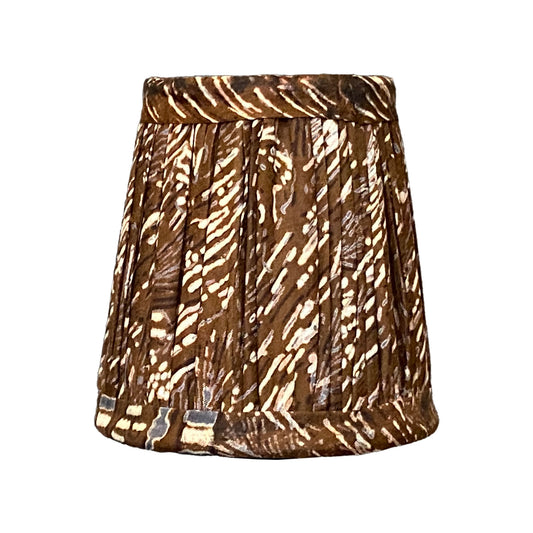 Brown slash silk sari lampshade cutout