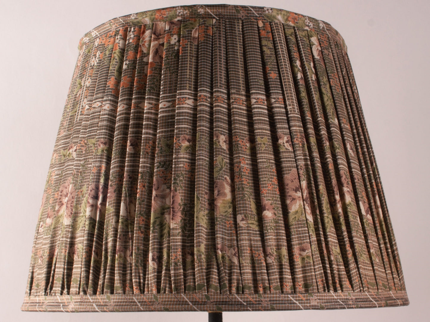 Grey Floral Silk Lampshade