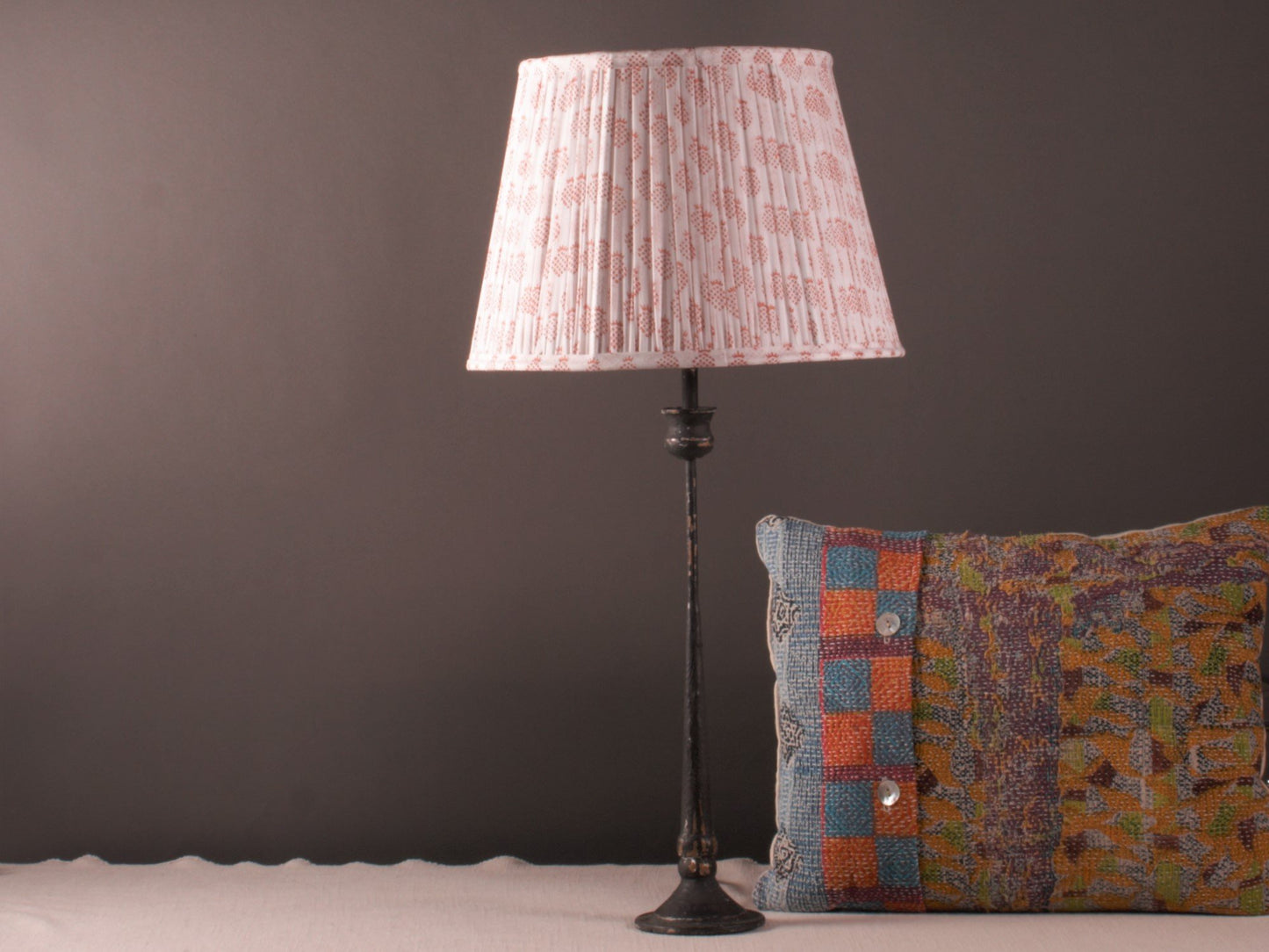 Orange & White Pineapple Cotton Lampshade