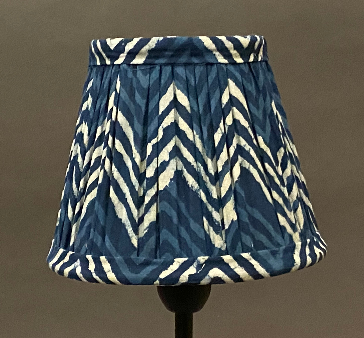 Indigo Chevron Cotton Lampshade